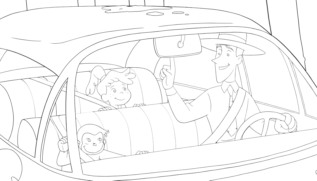 coloriage Curious George à imprimer pour enfant de 7 ans