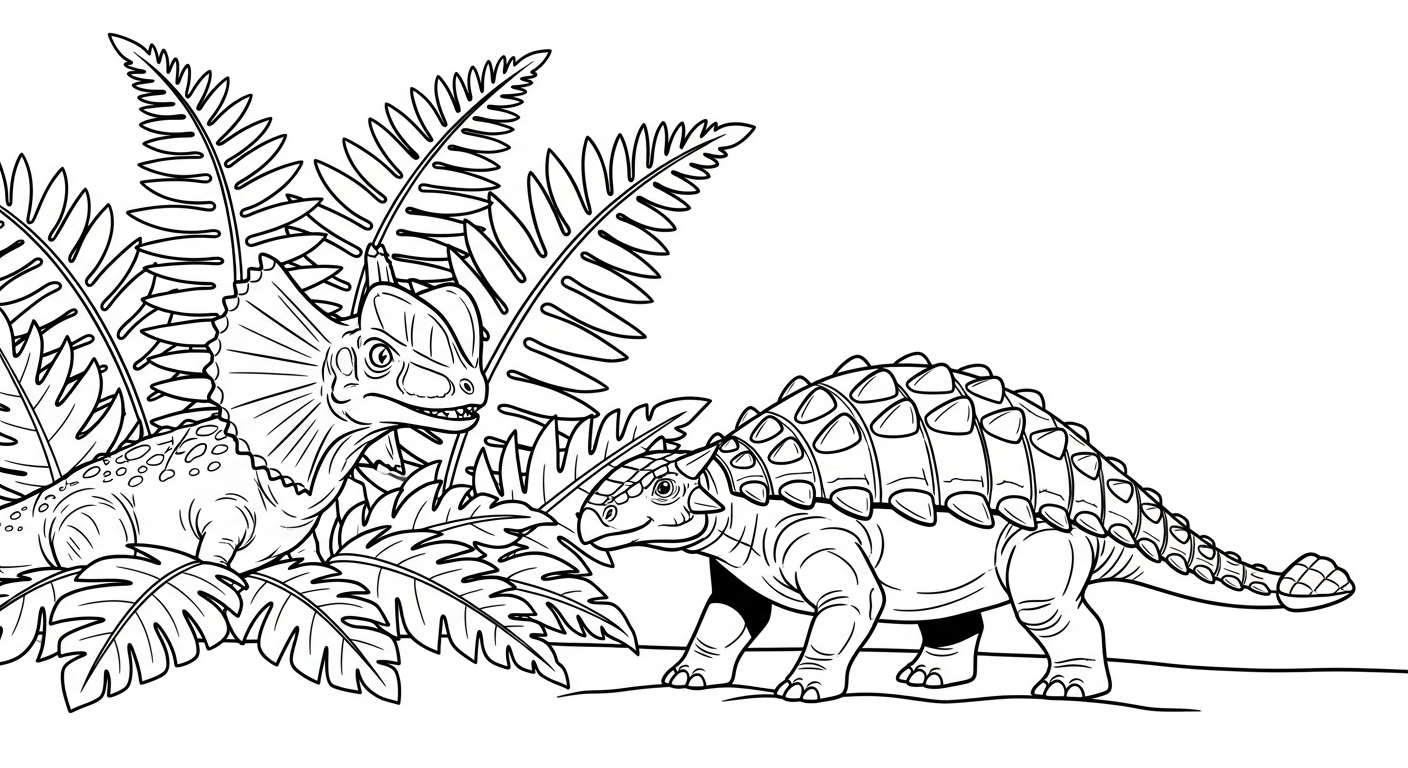 coloriage Dilophosaurus en ligne pour enfant