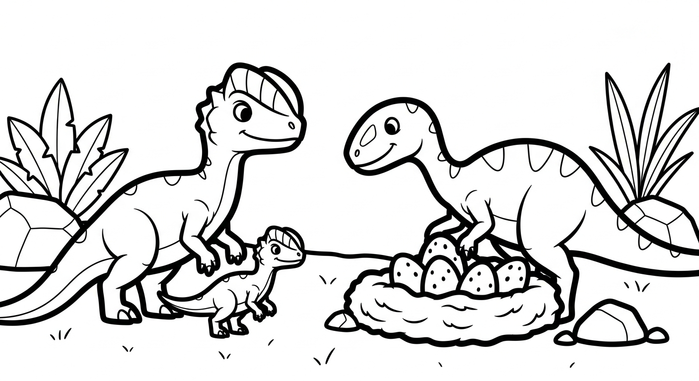 coloriage Dilophosaurus à imprimer pdf gratuit