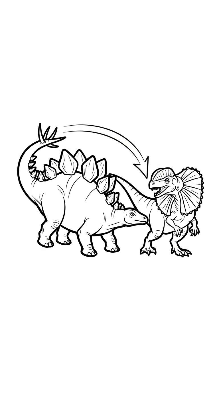 coloriage Dilophosaurus à imprimer pour enfants