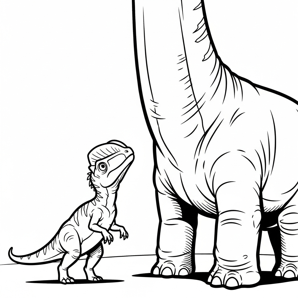 coloriage Dilophosaurus à imprimer pour enfant de 8 ans