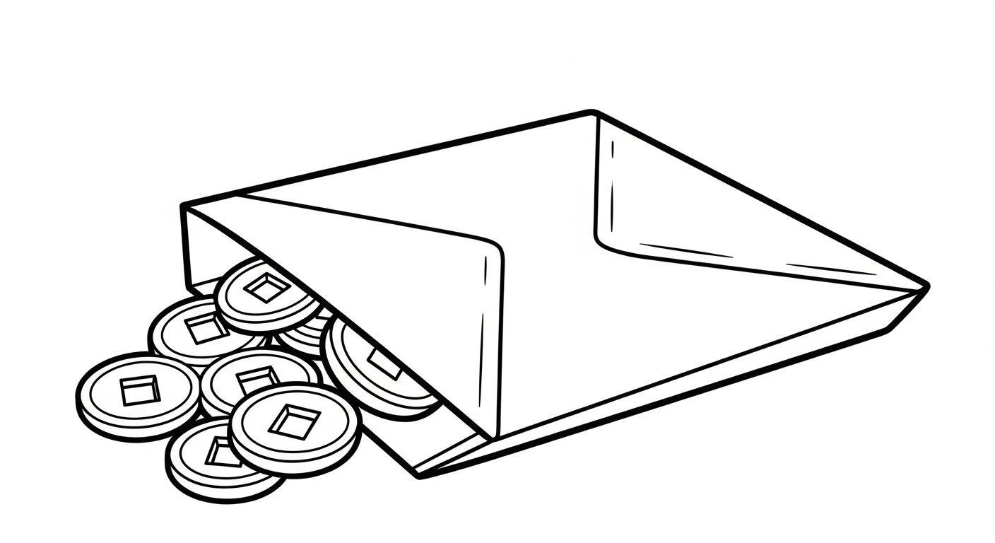 coloriage Enveloppe Rouge pour enfant à imprimer