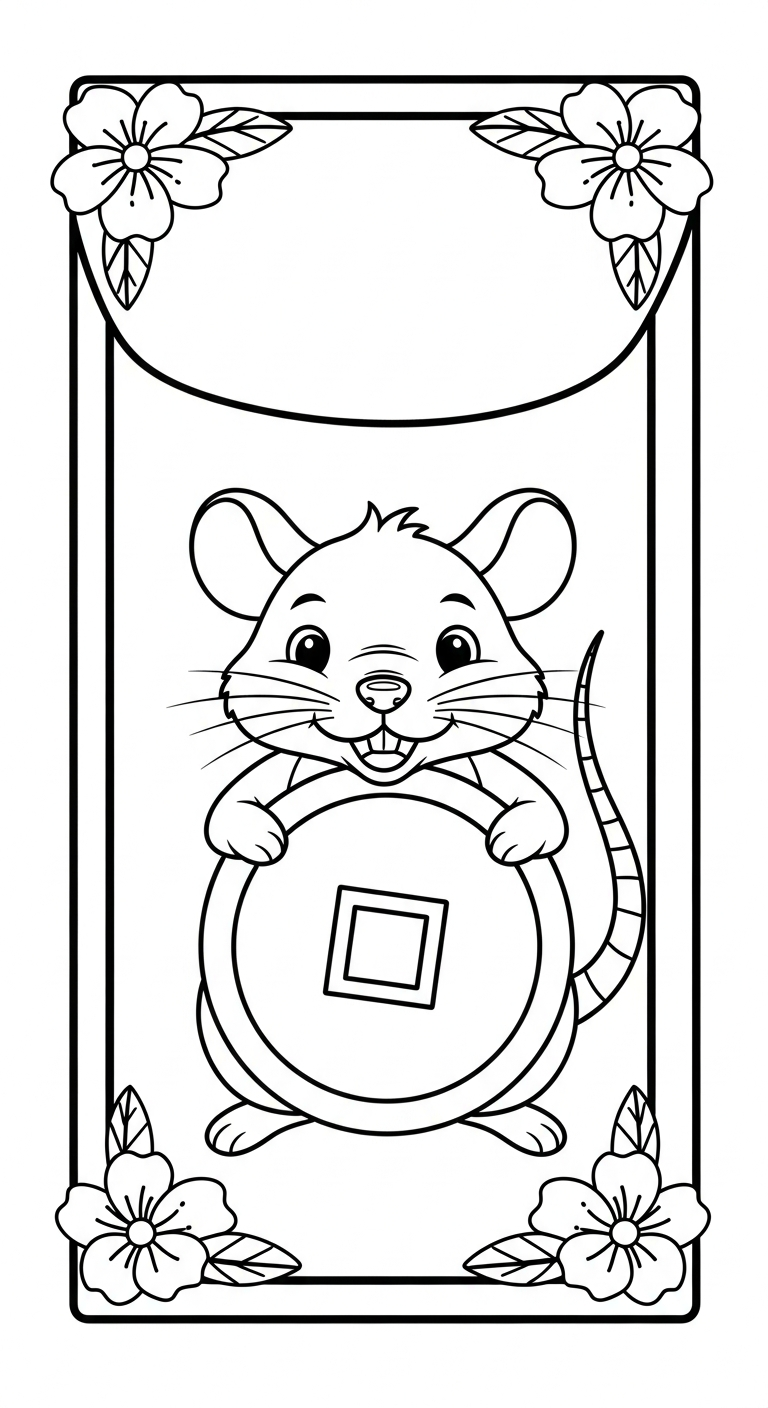 coloriage Enveloppe Rouge à imprimer pour enfant de 12 ans