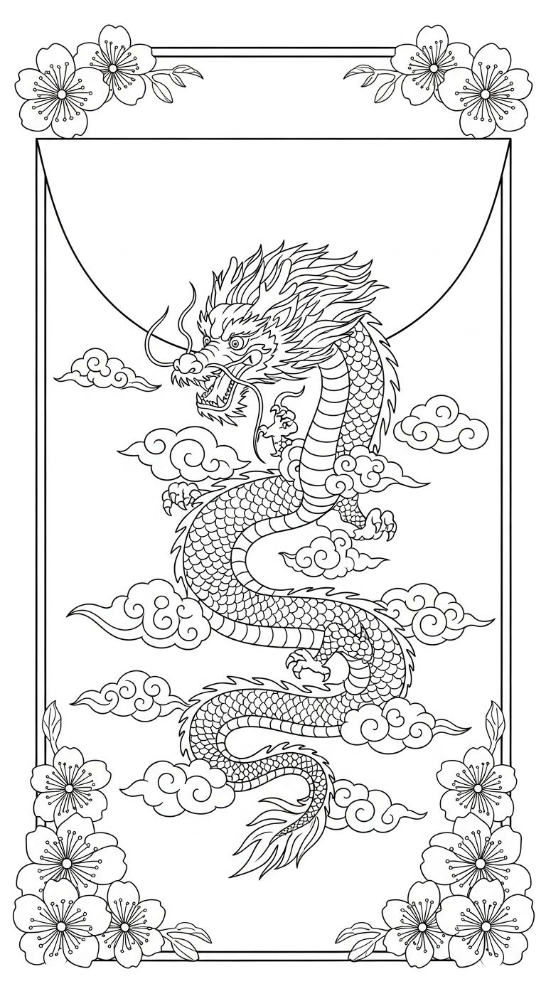 coloriage Enveloppe Rouge à imprimer pour enfants