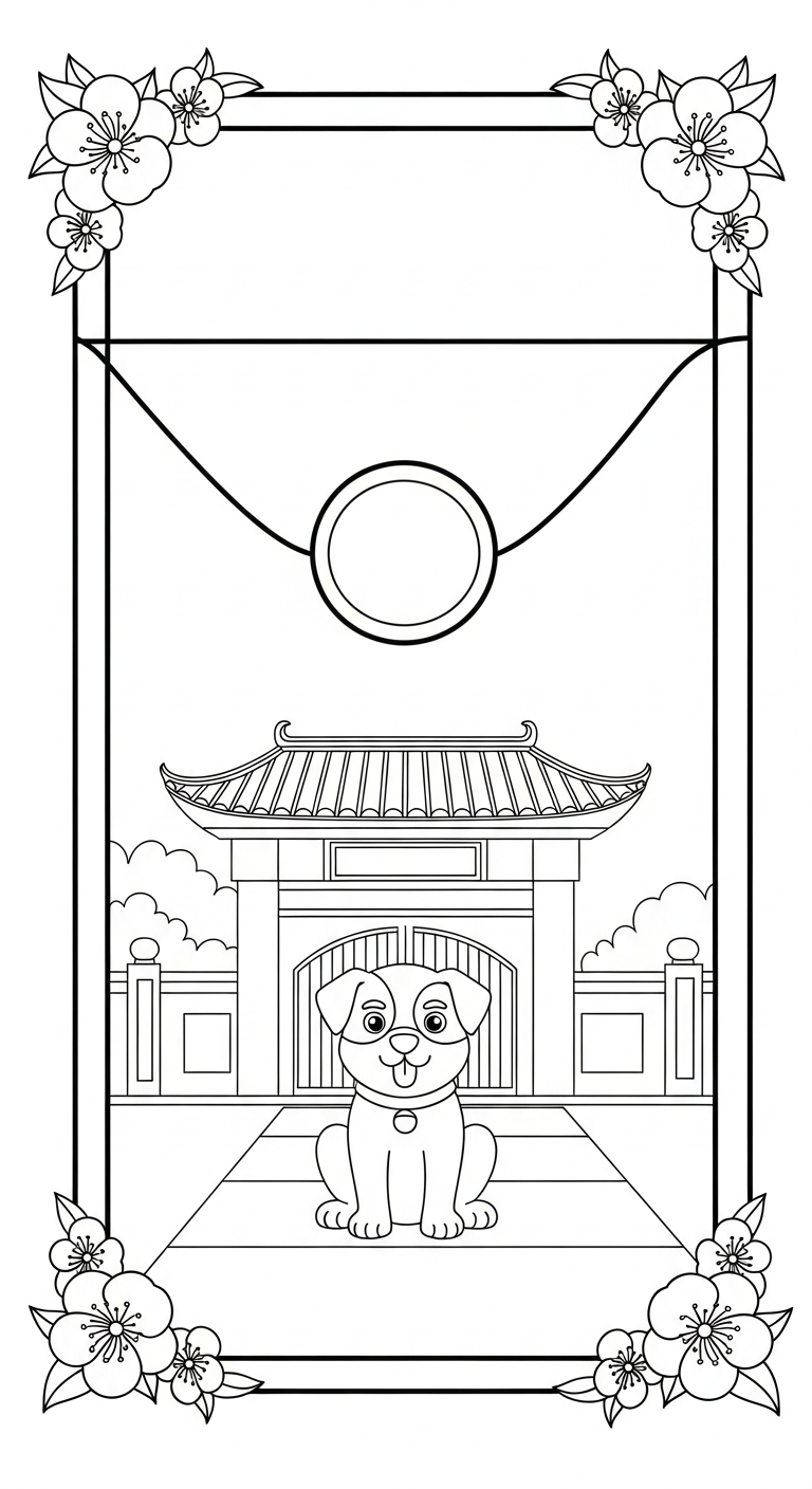 coloriage Enveloppe Rouge et apprentissage