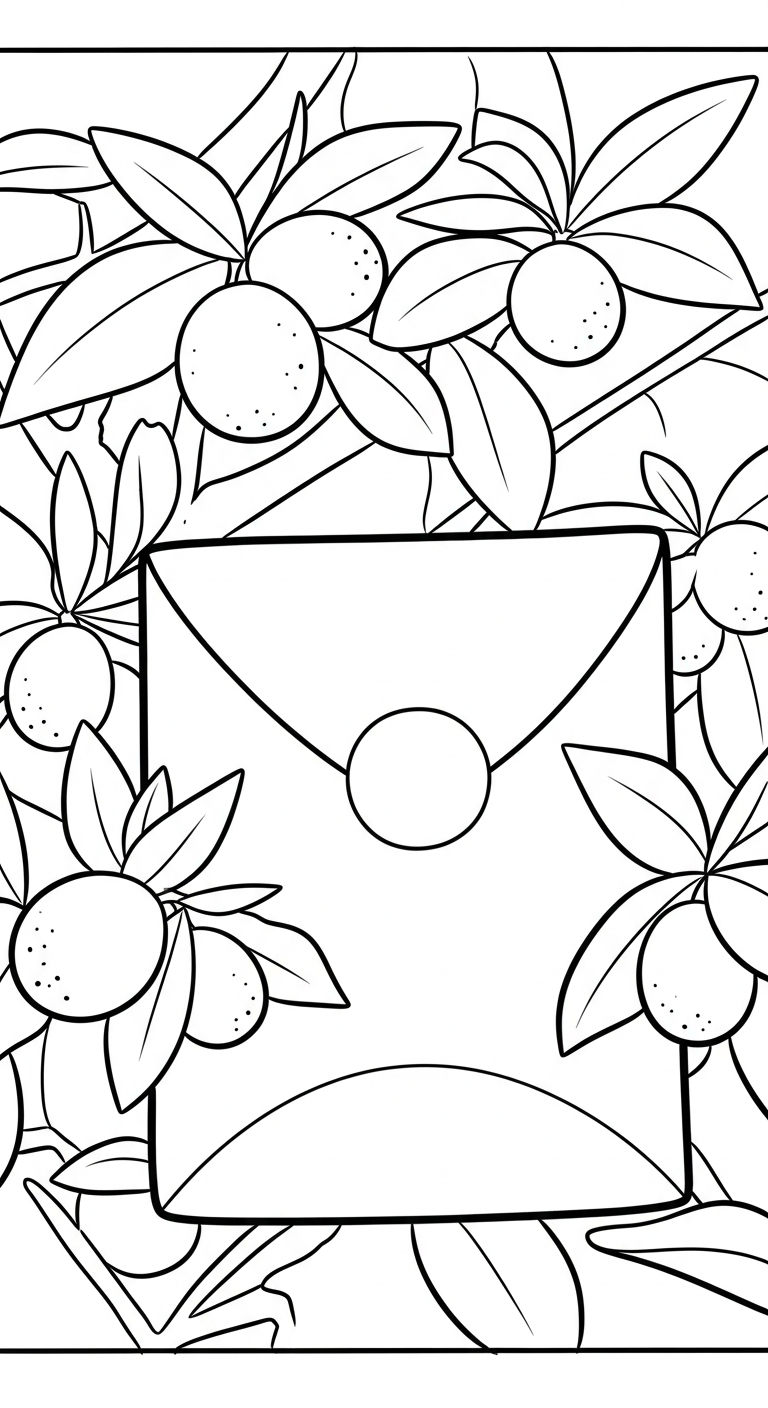 coloriage Enveloppe Rouge à imprimer pour enfant de 2 ans