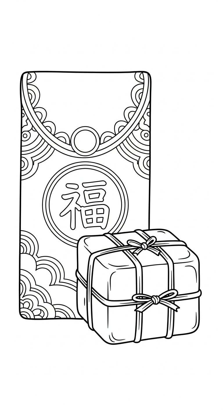 coloriage Enveloppe Rouge a dessiner et imprimer