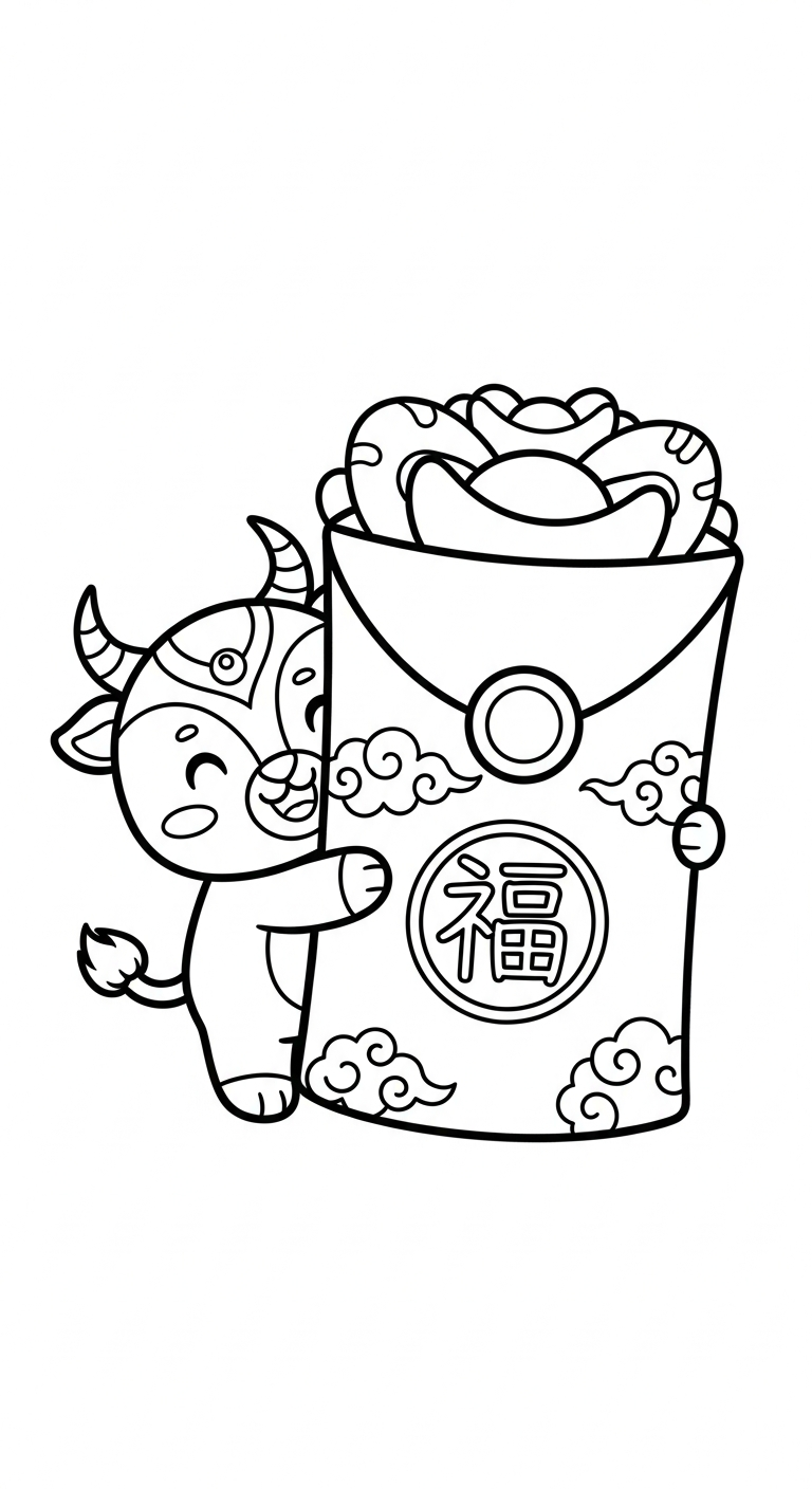 coloriage Enveloppe Rouge pour enfant