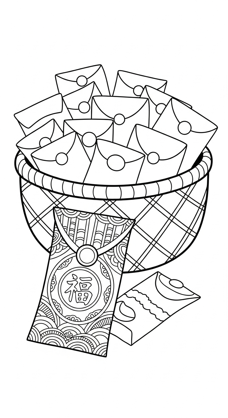 coloriage Enveloppe Rouge de pour enfants