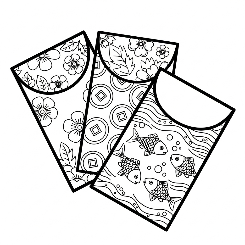 coloriage Enveloppe Rouge gratuit a imprimer