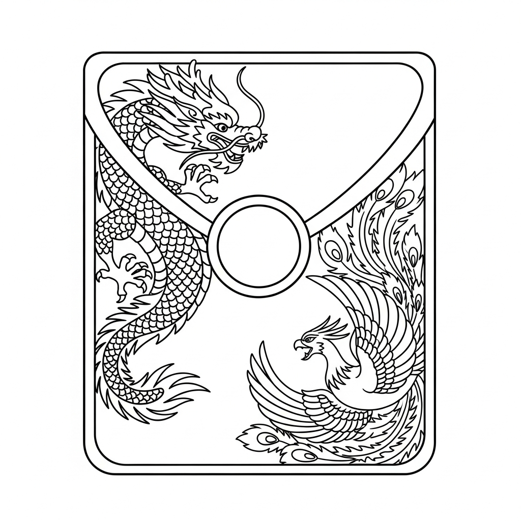 coloriage Enveloppe Rouge à imprimer kawaii