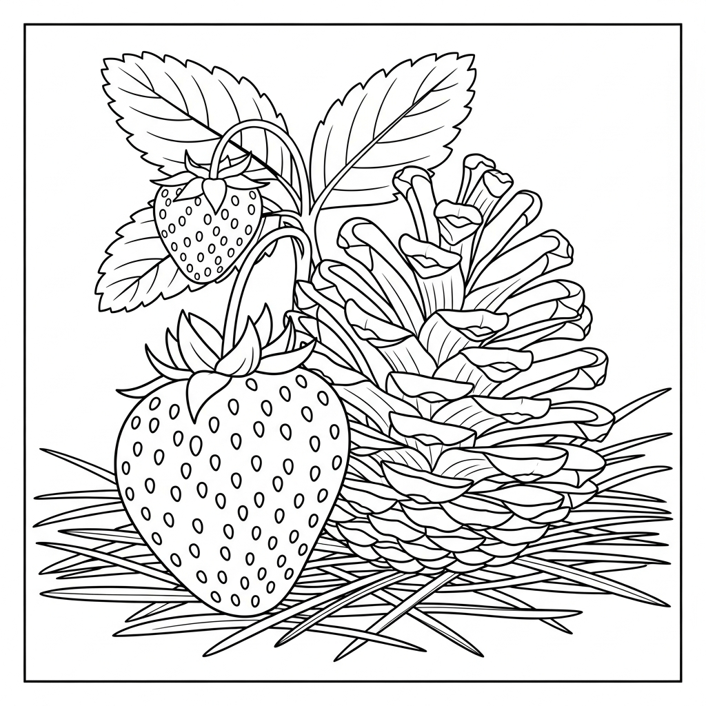 coloriage Fraise updated à imprimer kawaii 1