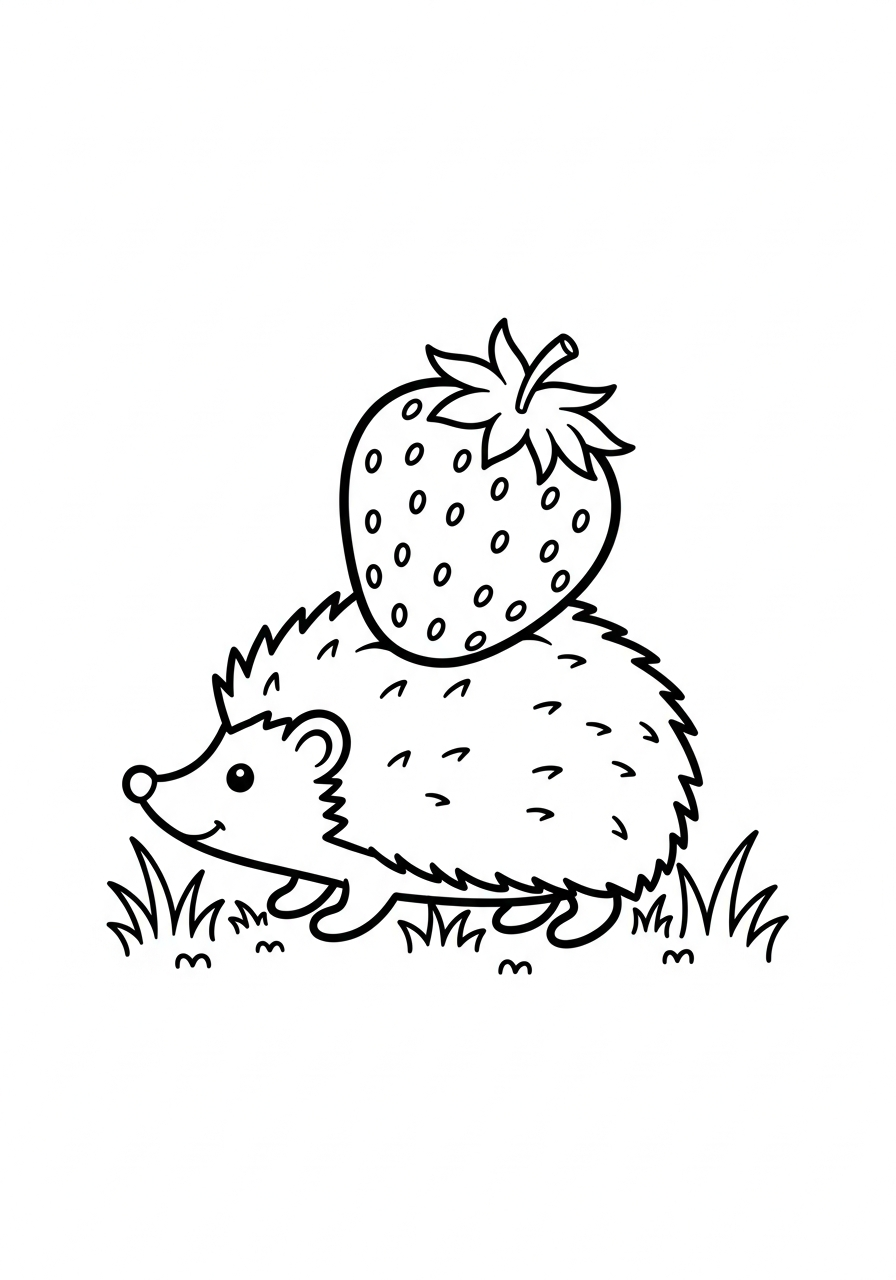 coloriage Fraise updated pour enfant de 6 ans