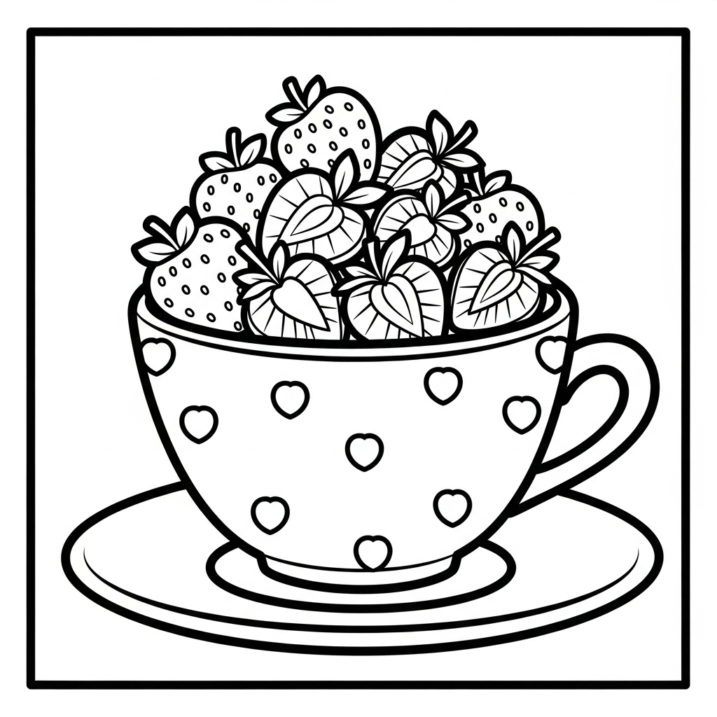 coloriage Fraise updated a imprimer pour enfant de 4 ans