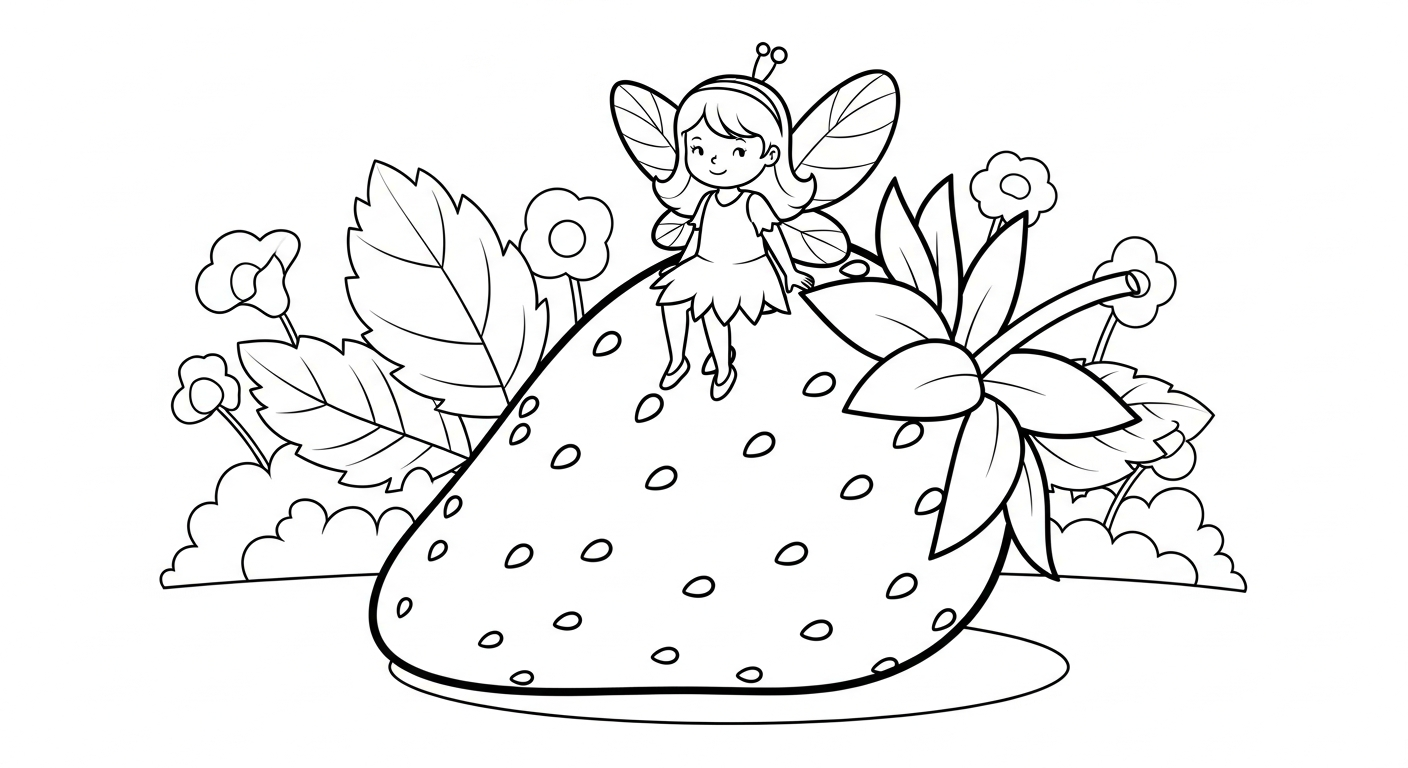 coloriage Fraise updated et decoupage