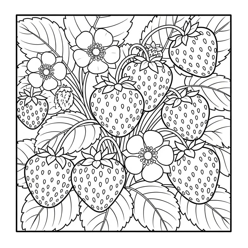 coloriage Fraise updated à imprimer a4