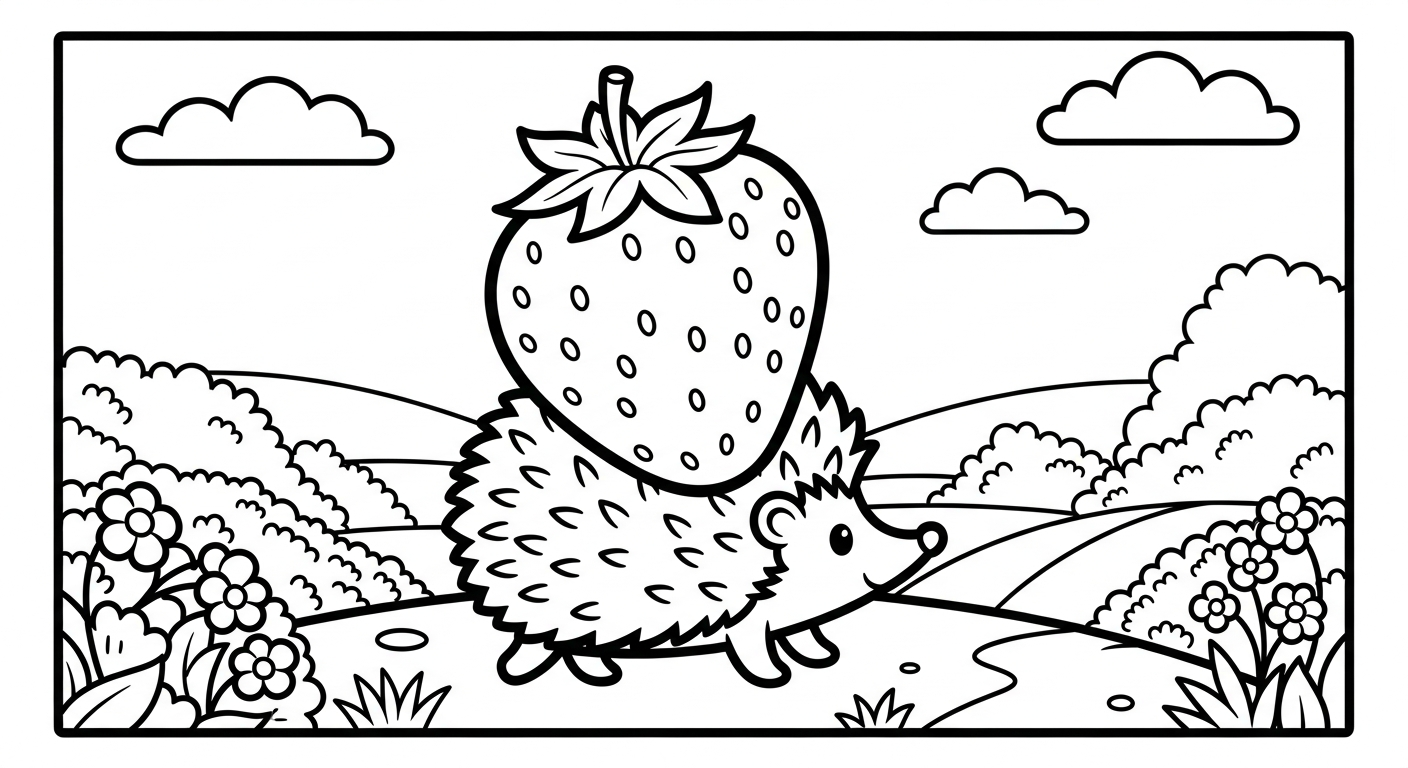 coloriage Fraise updated à imprimer pour enfant de 3 ans