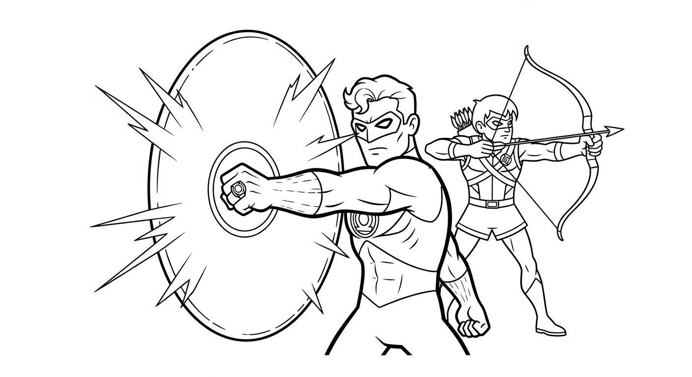 coloriage Justice League à imprimer pdf gratuit 1