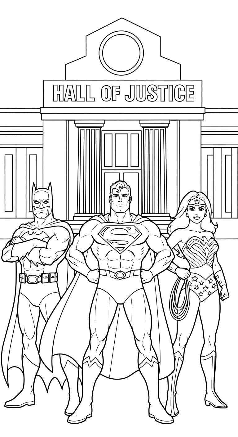 coloriage Justice League pour enfant a imprimer gratuit