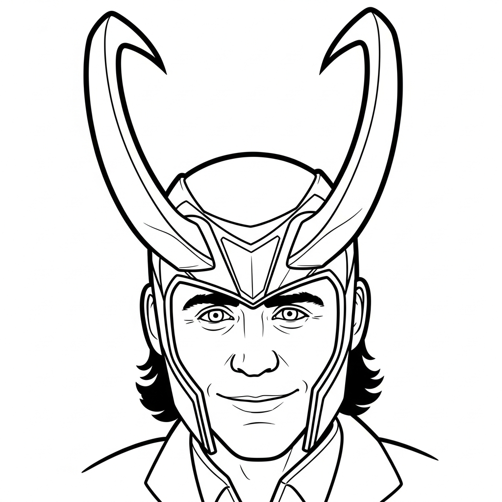 coloriage Loki Marvel gratuit à imprimer
