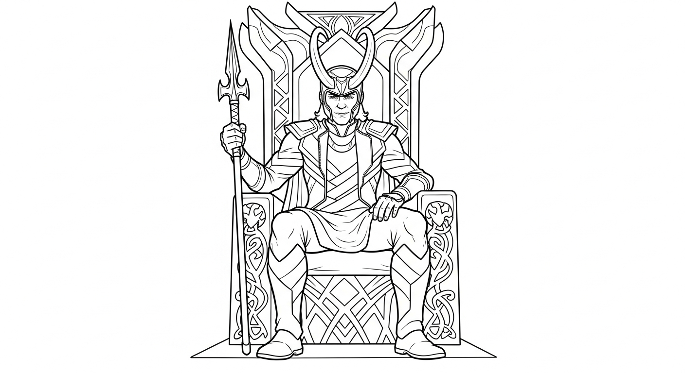coloriage Loki Marvel pour bebe a imprimer