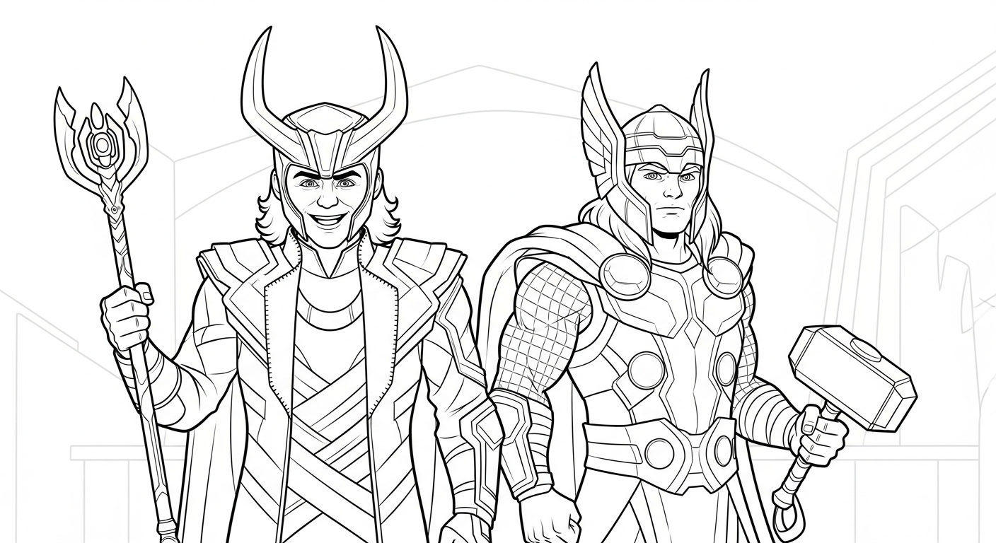 coloriage Loki Marvel pour enfant gratuit 1