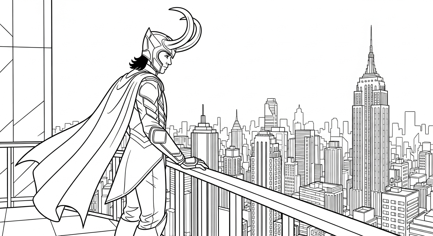 coloriage Loki Marvel gratuit en ligne