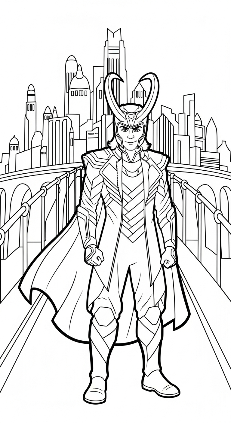 coloriage Loki Marvel pour enfants a imprimer gratuit