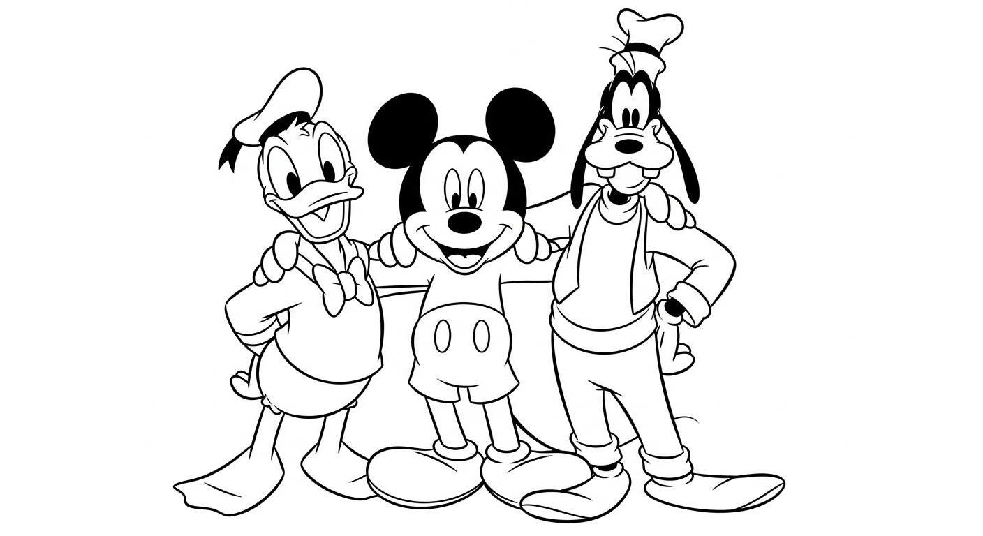coloriage Mickey Mouse updated et decoupage 1