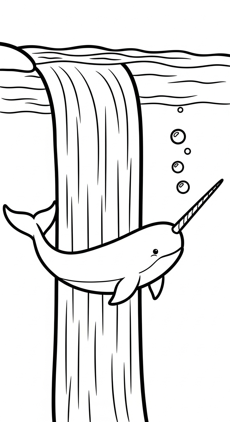 coloriage Narval pour enfant à imprimer