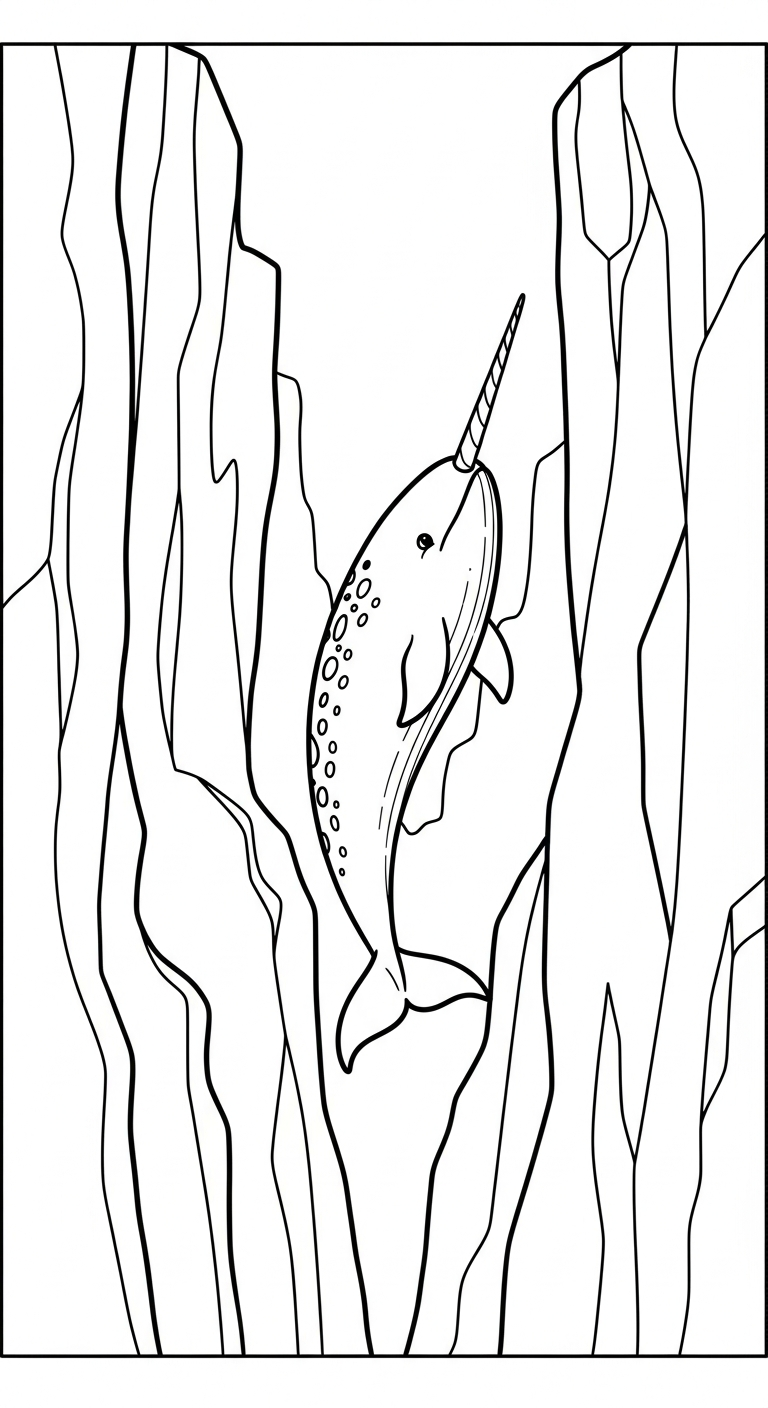coloriage Narval pour enfant de 7 ans 1
