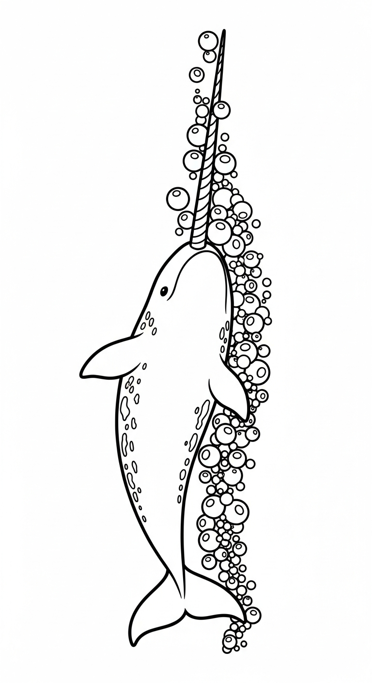coloriage Narval gratuit a imprimer 1