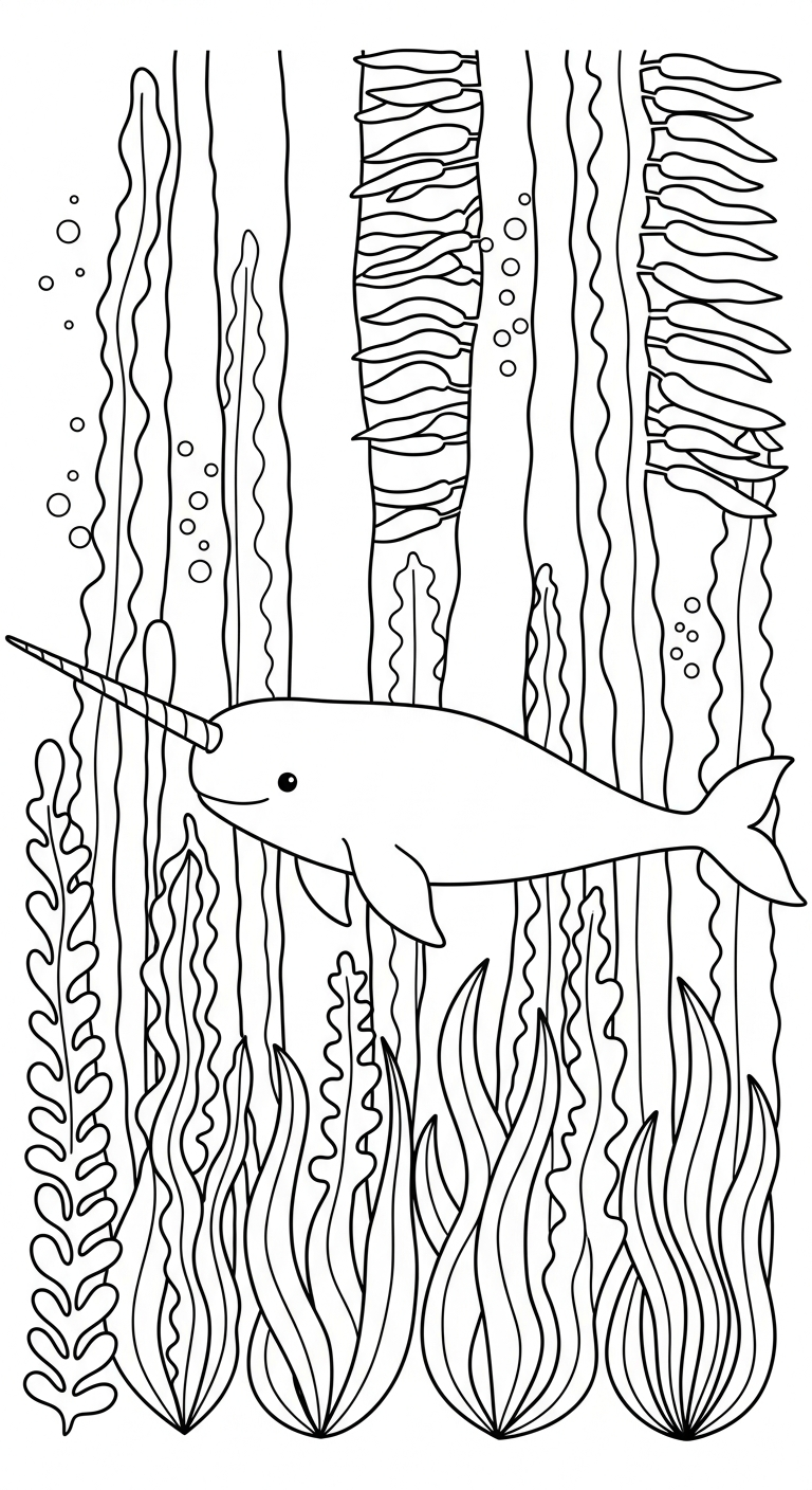 coloriage Narval gratuit a imprimer