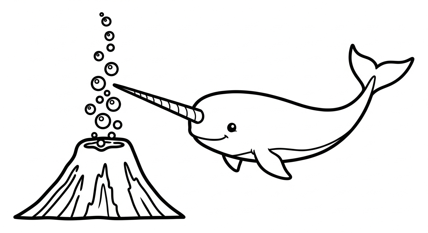 image de coloriage Narval pour enfant 1