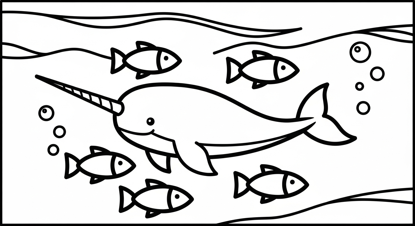 coloriage Narval a dessiner en ligne 1