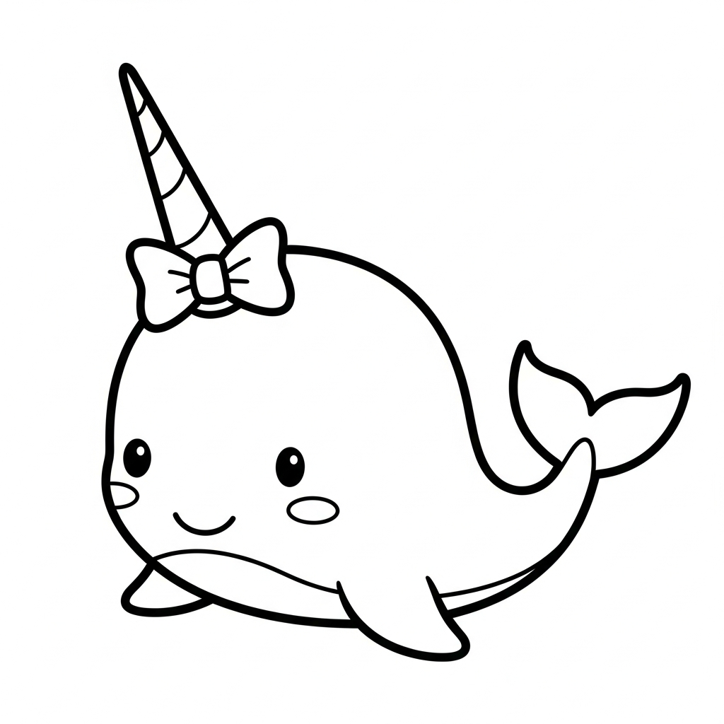 coloriage Narval à imprimer pour enfants