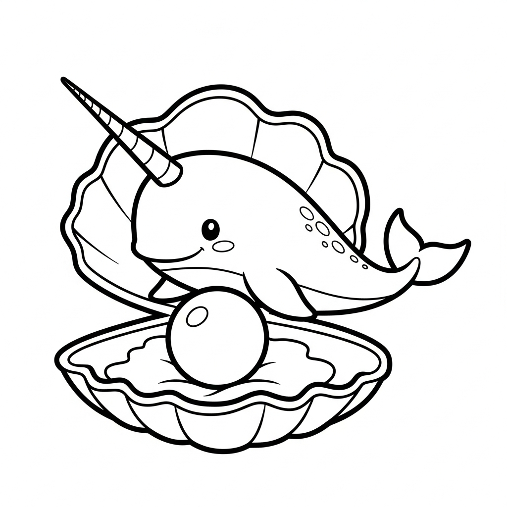 coloriage Narval a dessiner en ligne