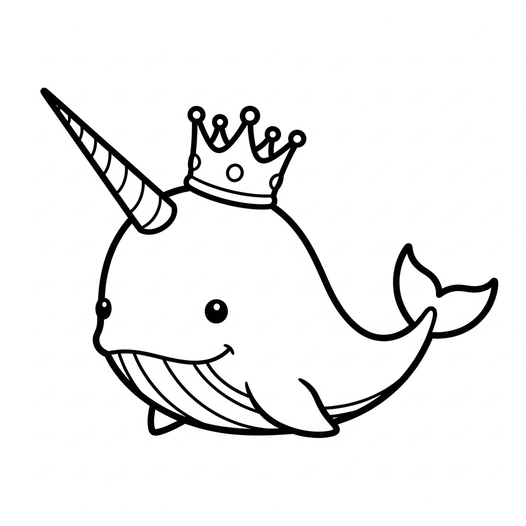 image de coloriage Narval pour enfant