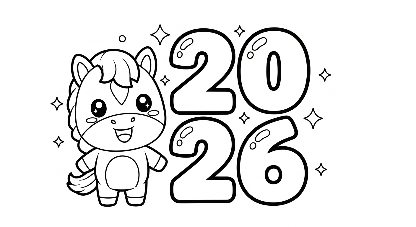 coloriage Nouvel An Chinois 2026 à imprimer gratuitement