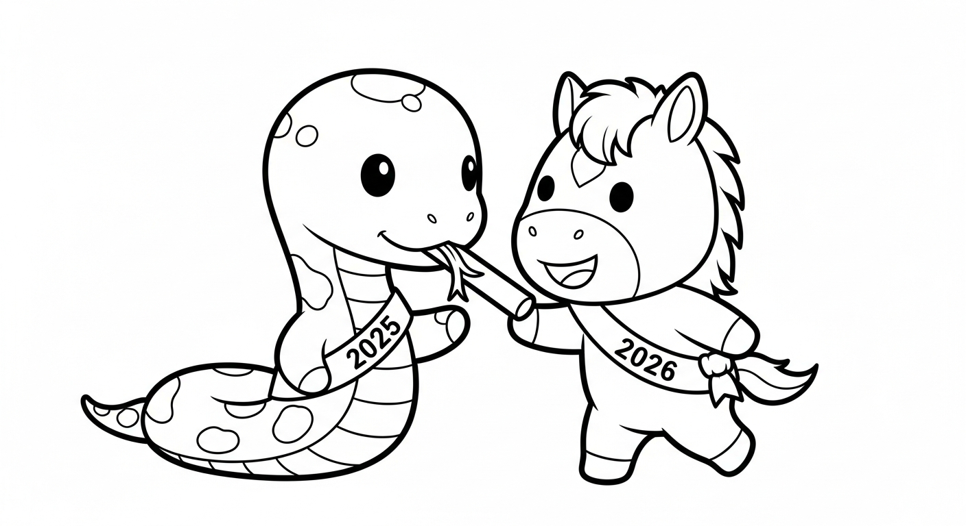 coloriage Nouvel An Chinois 2026 pour enfant de 7 ans