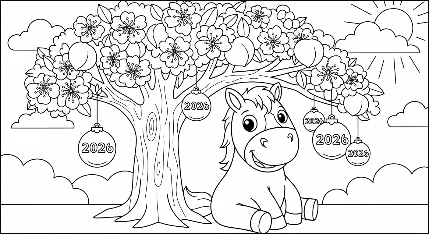 coloriage Nouvel An Chinois 2026 pour enfant