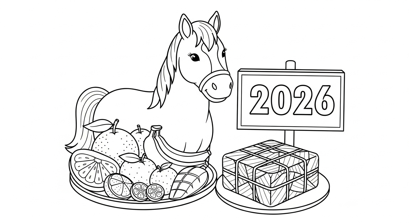 coloriage Nouvel An Chinois 2026 a dessiner en ligne