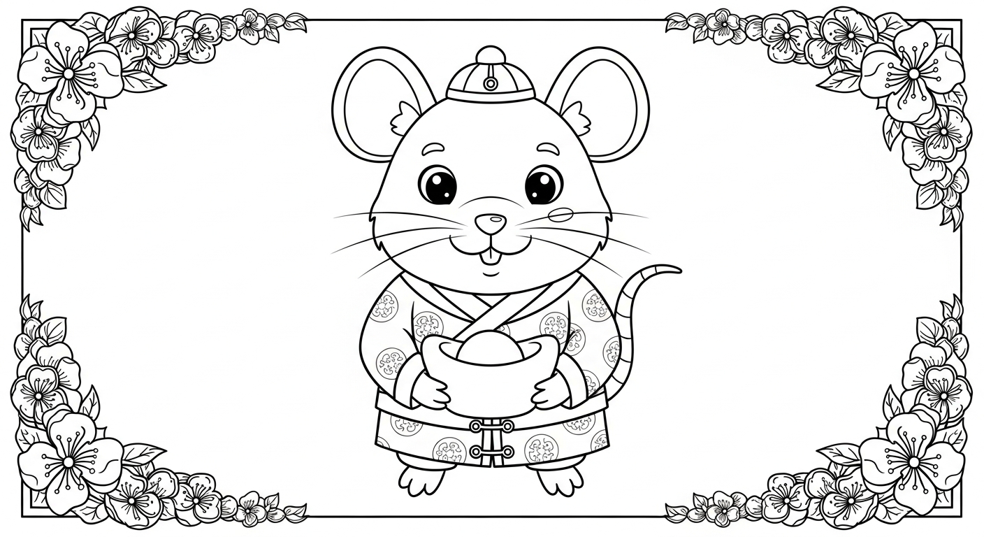 coloriage Nouvel An Chinois updated pour enfants a imprimer