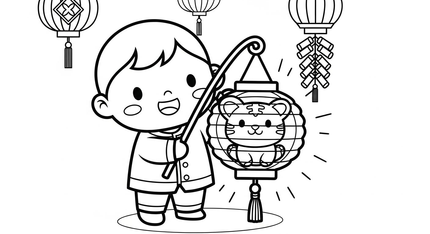 coloriage Nouvel An Chinois updated à imprimer pdf gratuit 1