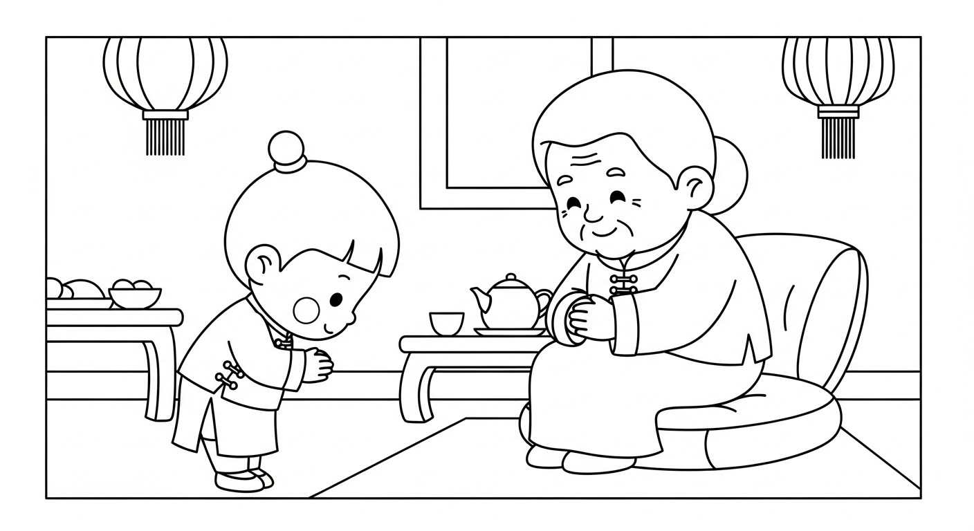 coloriage Nouvel An Chinois updated pour enfant de 6 ans