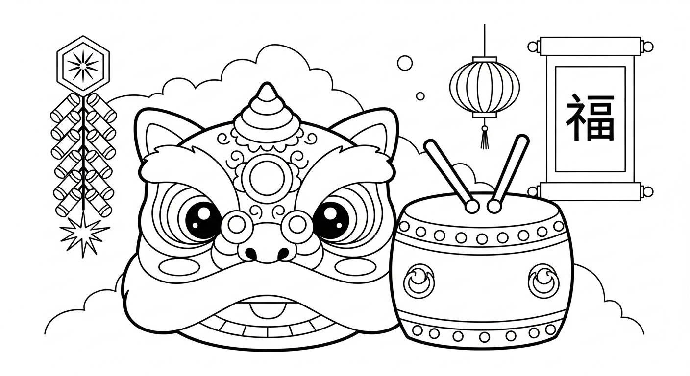 coloriage Nouvel An Chinois updated pour enfant de 10 ans 1