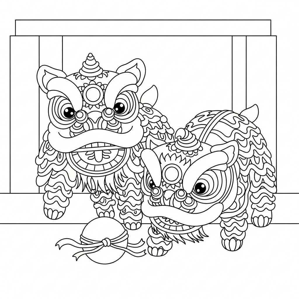 coloriage Nouvel An Chinois updated pour enfant de 2 ans