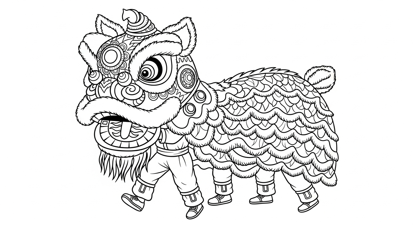 imprimer coloriage Nouvel An Chinois updated
