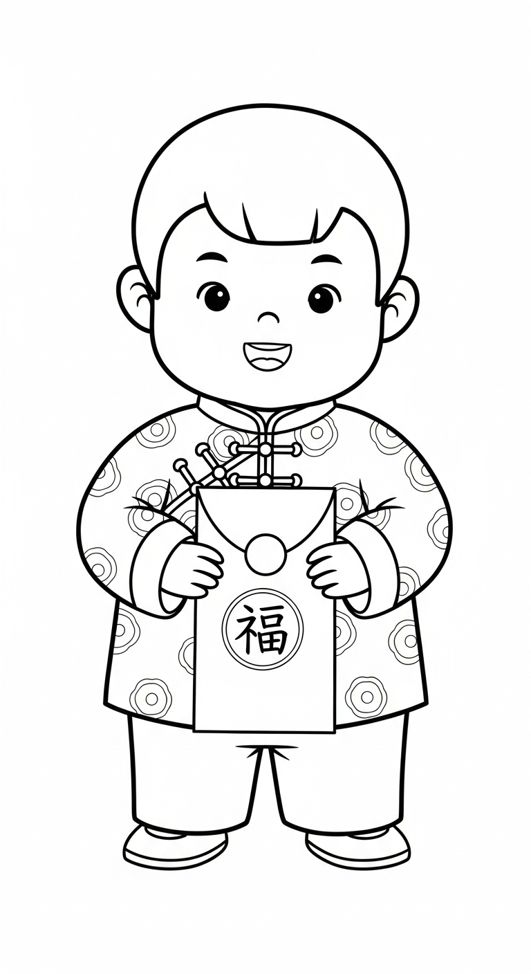 coloriage Nouvel An Chinois updated à imprimer pour enfant de 3 ans