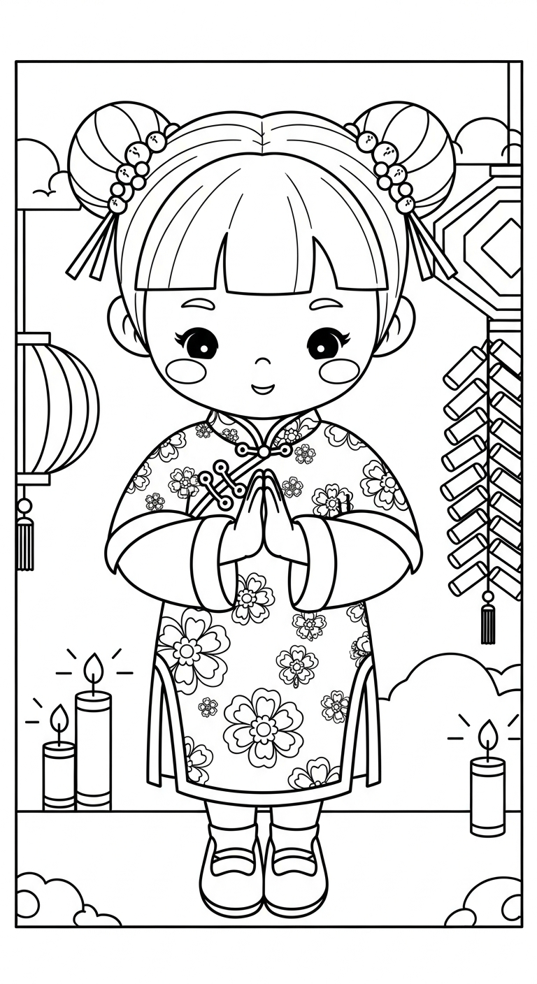 coloriage Nouvel An Chinois updated et decoupage a imprimer gratuit